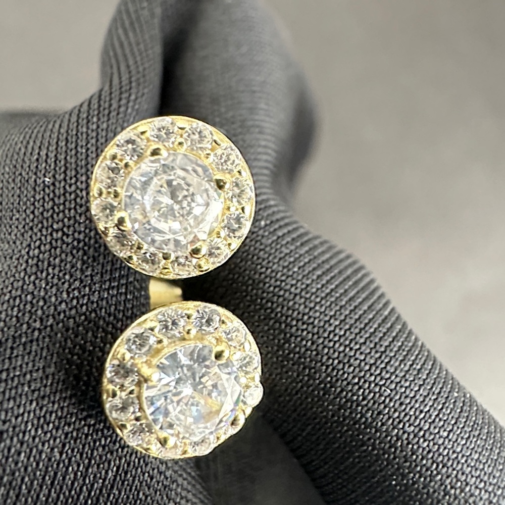 14 KT Gold over silver Moissanite Stud Earrings